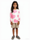 ZARA Pink Heart White Shirt Only